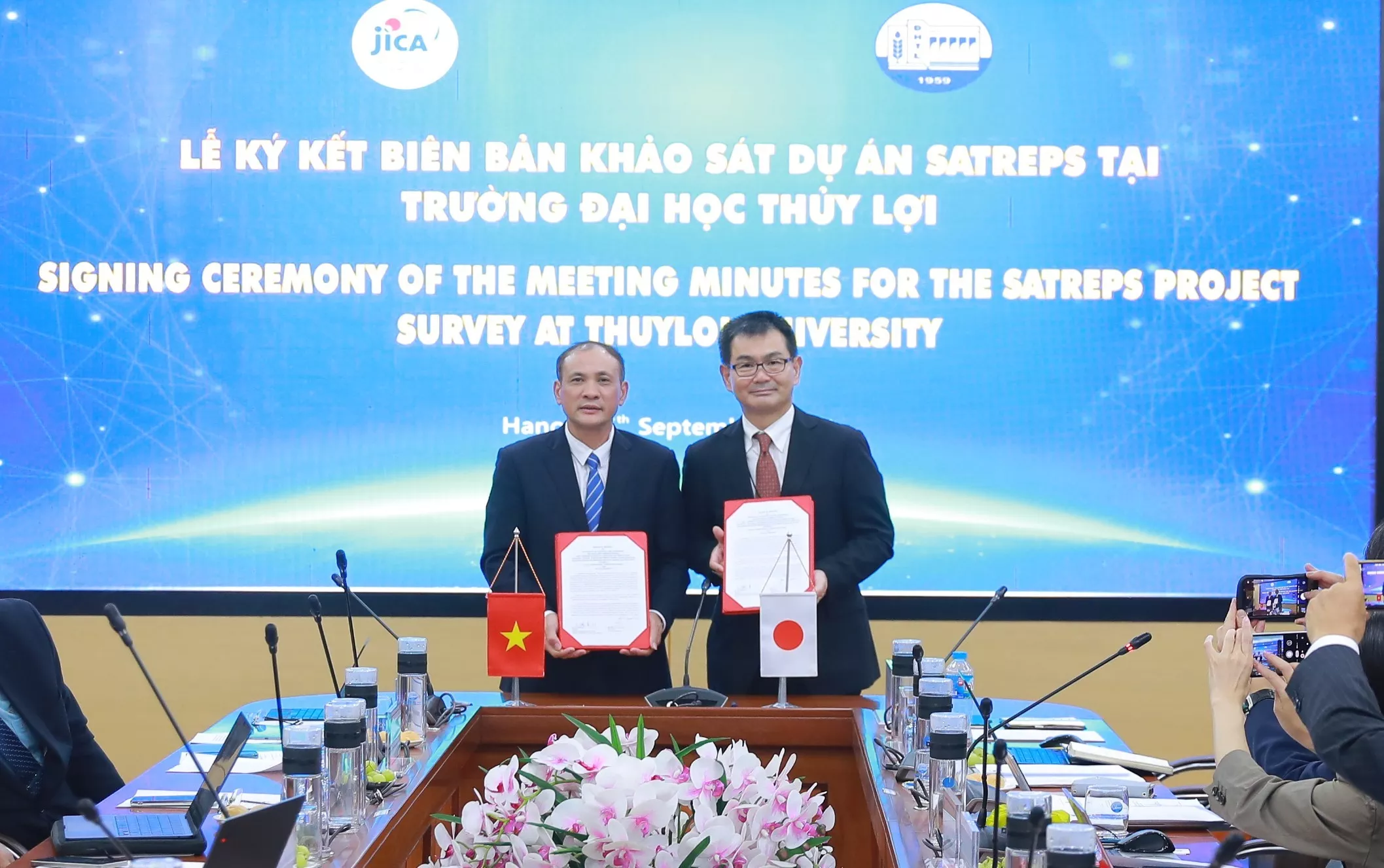 Trường Đại học Thủy lợi tổ chức Lễ ký kết Biên bản khảo sát dự án SATREPS với phía Nhật Bản