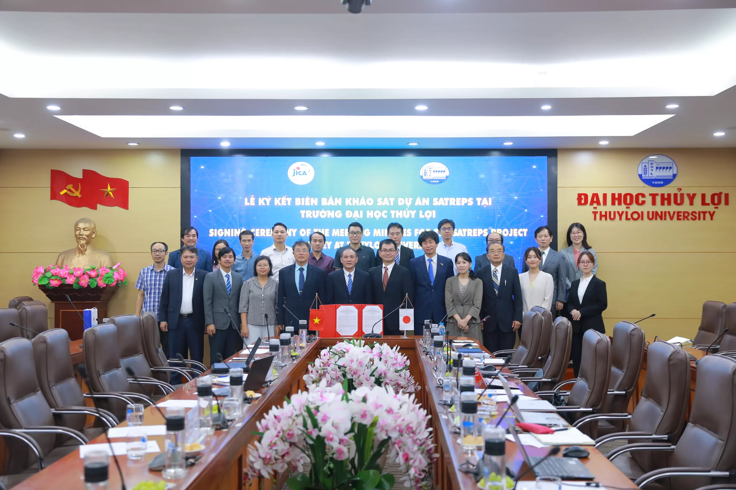 Trường Đại học Thủy lợi tổ chức Lễ ký kết Biên bản khảo sát dự án SATREPS với phía Nhật Bản