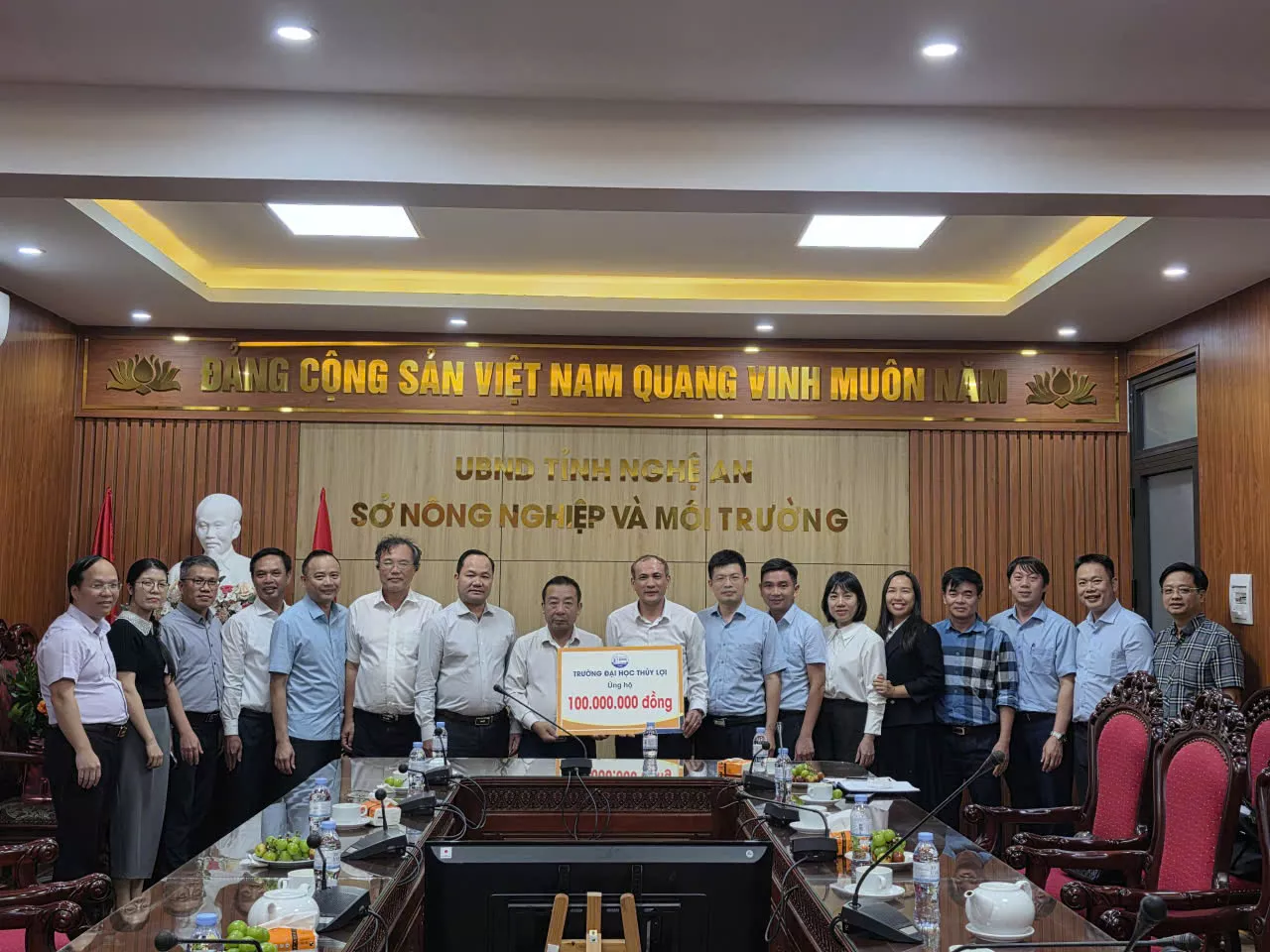 Lãnh đạo Trường Đại học Thủy lợi thăm và làm việc tại Sở Nông nghiệp & Môi trường tỉnh Nghệ An