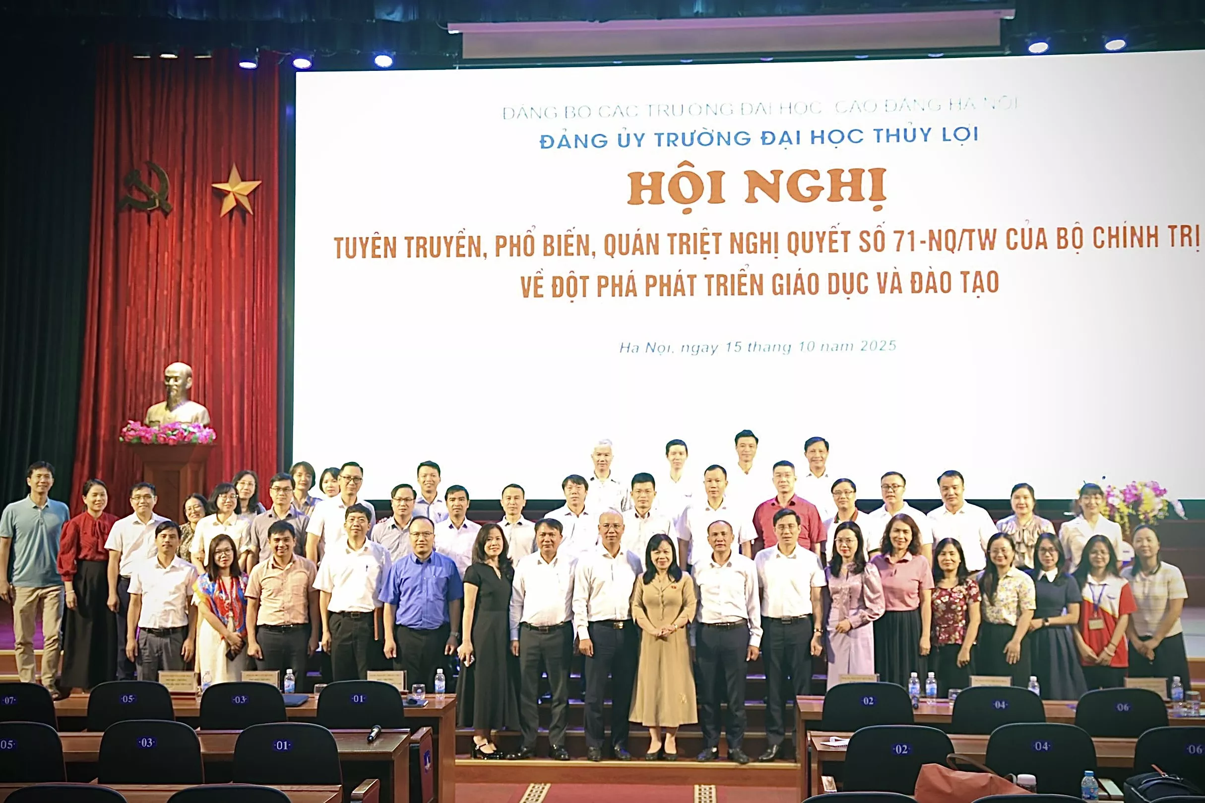 Đảng ủy Trường Đại học Thủy lợi tổ chức Hội nghị quán triệt Nghị quyết số 71 của Bộ Chính trị về đột phá phát triển giáo dục và đào tạo