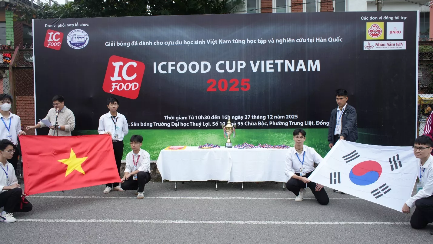 Khai mạc Giải bóng đá ICFOOD Cup Việt Nam lần thứ 6 – 2025: Dấu ấn chủ nhà Đại học Thủy lợi