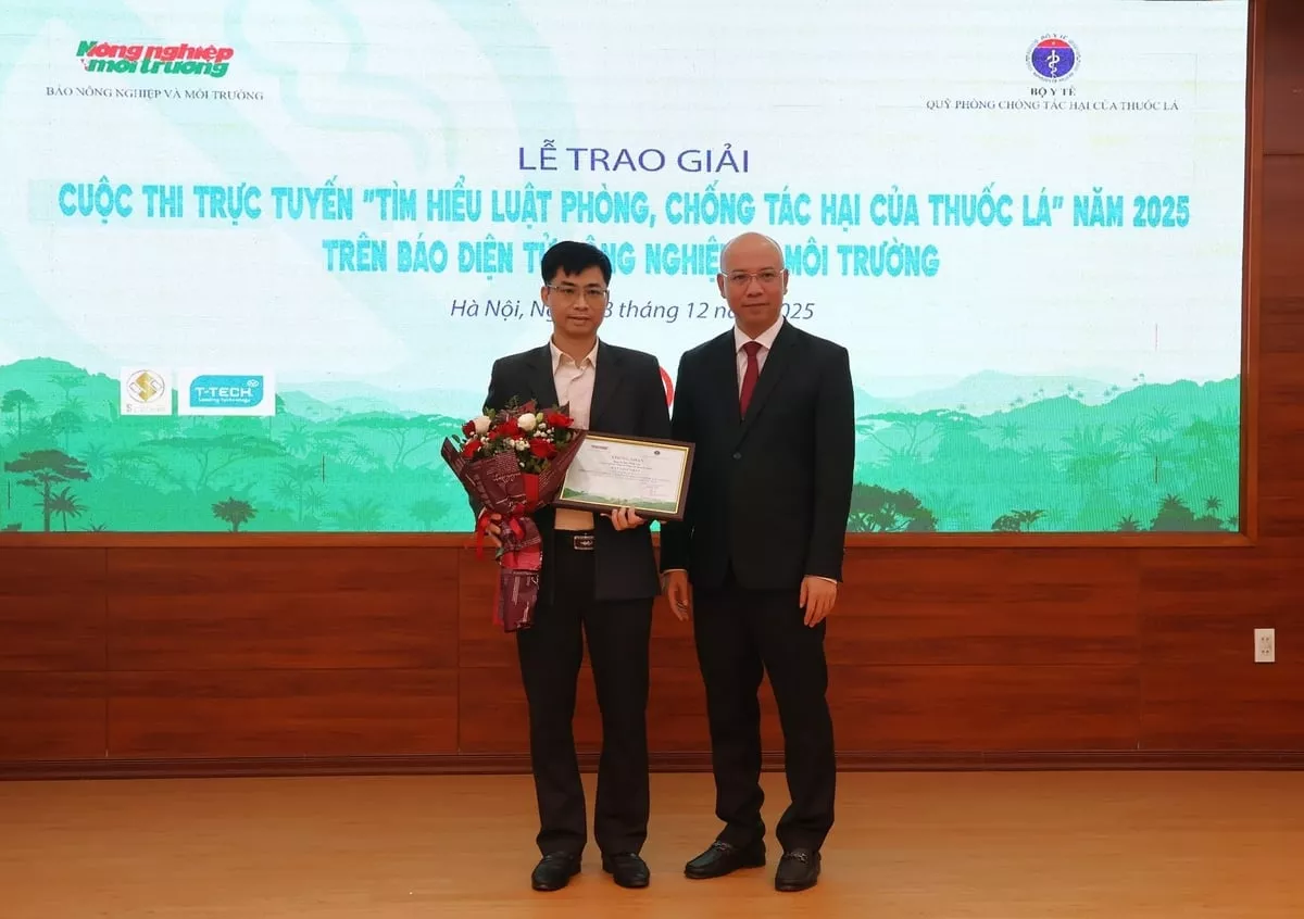 Trường Đại học Thủy lợi giành Giải Nhất ‘Tìm hiểu Luật Phòng, chống tác hại của thuốc lá’ trên Báo Nông nghiệp và Môi trường