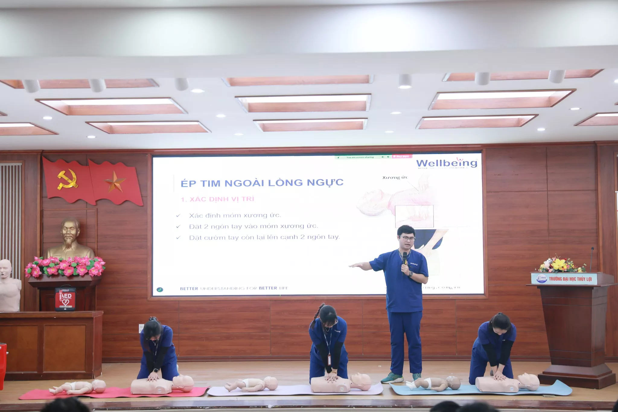 Trang bị “kỹ năng sơ cứu sức khoẻ khẩn cấp” nơi công sở: Bước đi thiết thực từ Công đoàn Trường Đại học Thủy lợi